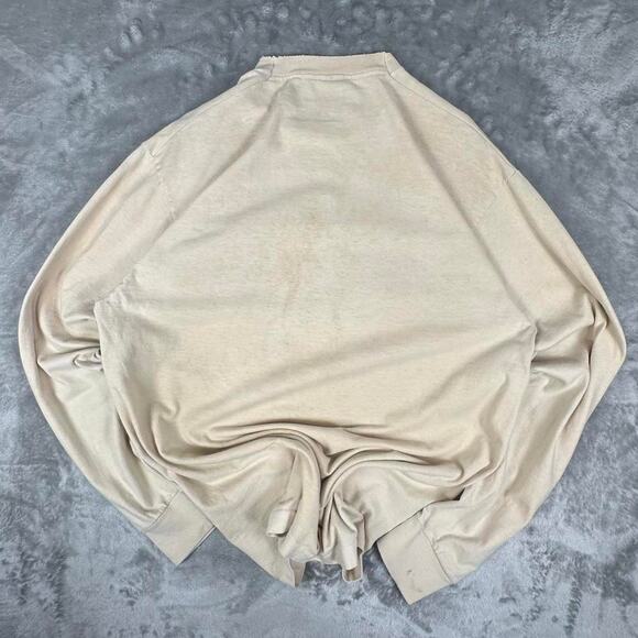 Distressed Vintage 1994 Aztec Navajo Horseman Motif Cream Longsleeve Shirt SizeL - Picture 2 of 7